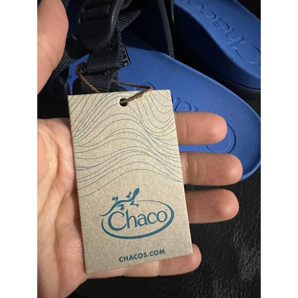 NEW Chacos Chillos Big Kids Black/Blue Slide Sandals, Sz 3, Unisex (C112) - Picture 6 of 6